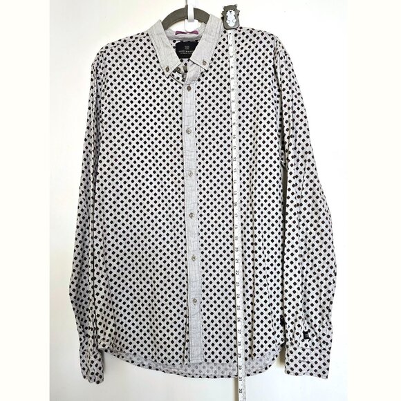 Scotch & Soda Block Print 100% Cotton Wake Up Call Regular Fit Button Up Shirt L - Picture 4 of 11